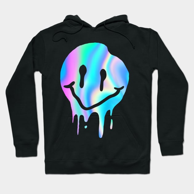 Happy Face Melt Trippy Design Hoodie by UNDERGROUNDROOTS